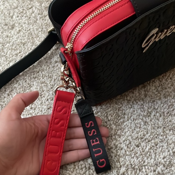 Guess Crossbody Bag | Two Colour Way - Red/Black - Picture 5 of 17